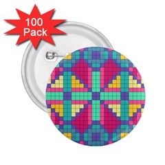 Checkerboard Squares Abstract Texture Patterns 2 25  Buttons (100 Pack)  by Apen