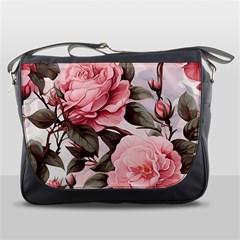 Rose Flower Seamless Messenger Bag by Bedest