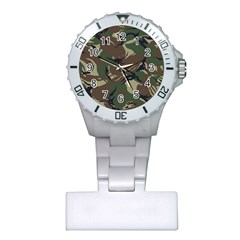 Camouflage Pattern Fabric Plastic Nurses Watch by Bedest