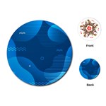 Abstract Classic Blue Background Playing Cards Single Design (Round) Front