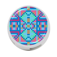 Checkerboard Square Abstract 4-port Usb Hub (one Side) by Ravend