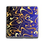 Squiggly Lines Blue Ombre Memory Card Reader (Square 5 Slot) Front