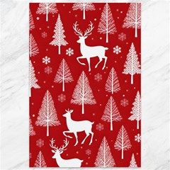 Christmas Tree Deer Pattern Red Canvas 12  X 18  by Ravend