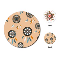 Dreamcatcher Pattern Pen Background Playing Cards Single Design (round) by Ravend