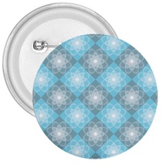 White Light Blue Gray Tile 3  Buttons by Ravend