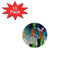 Cartoon Game Games Starry Night Doctor Who Van Gogh Parody 1  Mini Buttons (10 Pack)  by Modalart
