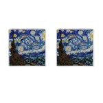 Mosaic Art Vincent Van Gogh Starry Night Cufflinks (Square) Front(Pair)