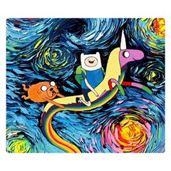 Adventure Time Art Starry Night Van Gogh Premium Plush Fleece Blanket (small) by Modalart