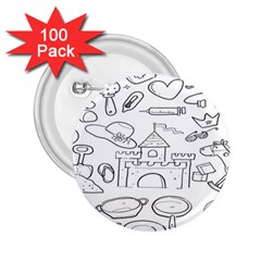 Baby Hand Sketch Drawn Toy Doodle 2 25  Buttons (100 Pack)  by Pakjumat