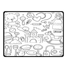 Baby Hand Sketch Drawn Toy Doodle Two Sides Fleece Blanket (small) by Pakjumat