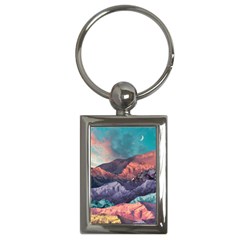 Adventure Psychedelic Mountain Key Chain (rectangle) by Modalart