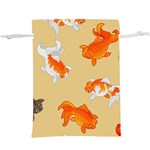 Gold Fish Seamless Pattern Background Lightweight Drawstring Pouch (XL) Back