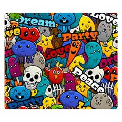 Graffiti Characters Seamless Pattern Premium Plush Fleece Blanket (small) by Bedest