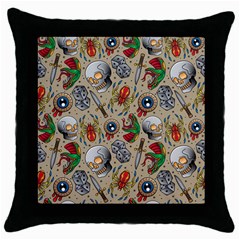 Tattoo Pattern Throw Pillow Case (black) by Bedest