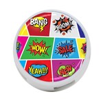 Pop Art Comic Vector Speech Cartoon Bubbles Popart Style With Humor Text Boom Bang Bubbling Expressi 4-Port USB Hub (Two Sides) Back
