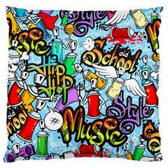 Graffiti Characters Seamless Patterns Large Premium Plush Fleece Cushion Case (two Sides) by Bedest