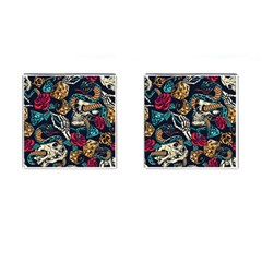 Vintage Art Tattoos Colorful Seamless Pattern Cufflinks (square) by Bedest