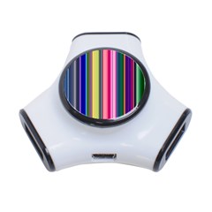 Pastel Colors Striped Pattern 3-port Usb Hub by Pakjumat