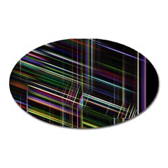False Prismatic Black Background Oval Magnet by Pakjumat