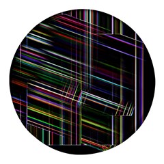 False Prismatic Black Background Round Glass Fridge Magnet (4 Pack) by Pakjumat