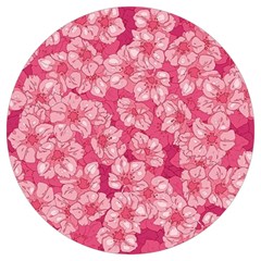 Cute Pink Sakura Flower Pattern Round Trivet by Pakjumat