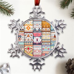 Pattern Texture Multi Colored Variation Metal Large Snowflake Ornament by Pakjumat