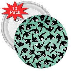Orca Killer Whale Fish 3  Buttons (10 Pack)  by Pakjumat