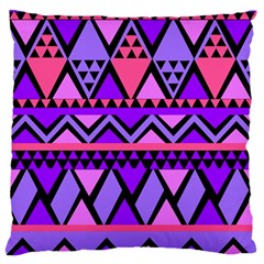 Seamless Purple Pink Pattern Large Premium Plush Fleece Cushion Case (one Side) by Hannah976