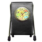 Cute Sketch Child Graphic Funny Pen Holder Desk Clock Front