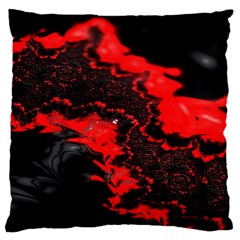 Red Black Fractal Mandelbrot Art Wallpaper Large Premium Plush Fleece Cushion Case (one Side) by Hannah976