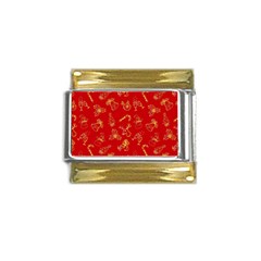 Holy Night - Christmas Symbols  Gold Trim Italian Charm (9mm) by ConteMonfrey
