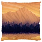 Landscape Nature Mountains Sky Large Premium Plush Fleece Cushion Case (Two Sides) Front