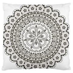 Vector Mandala Drawing Decoration Large Premium Plush Fleece Cushion Case (two Sides) by Hannah976