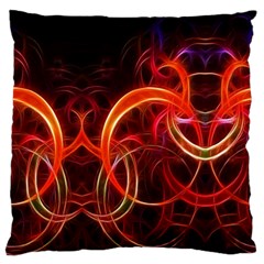 Background Fractal Abstract Large Premium Plush Fleece Cushion Case (two Sides) by Hannah976