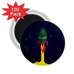 Rocket Halftone Astrology Astronaut 2 25  Magnets (100 Pack)  by Sarkoni