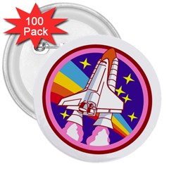 Badge Patch Pink Rainbow Rocket 3  Buttons (100 Pack)  by Sarkoni