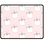 Pattern Pink Cute Sweet Fur Cats Fleece Blanket (Medium) 60 x50  Blanket Front