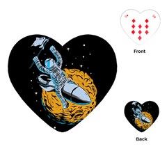 Astronaut Planet Space Science Playing Cards Single Design (heart) by Sarkoni