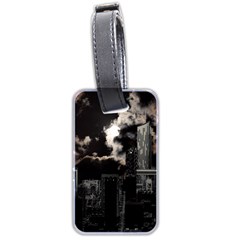 City Night Moon Skyline Skyscraper Luggage Tag (two Sides) by Grandong