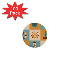 Nautical Elements Collection 1  Mini Buttons (100 Pack)  by Grandong