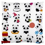 Playing Pandas Cartoons Large Premium Plush Fleece Cushion Case (One Side) Front