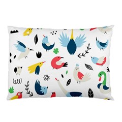 Vector Set Isolates With Cute Birds Scandinavian Style Pillow Case by Apen