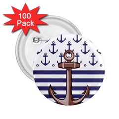 Anchor Background Design 2 25  Buttons (100 Pack)  by Apen