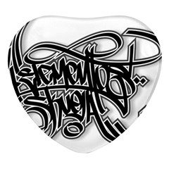 Hip Hop Music Drawing Art Graffiti Heart Glass Fridge Magnet (4 Pack) by Sarkoni