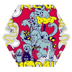 Fresh Urban Cartoon Monster Illustration Cartoon Character Text Wooden Puzzle Hexagon by Sarkoni