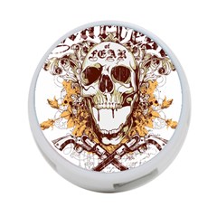 Harvest Of Fear Logo Illustration Skull Pistol 4-port Usb Hub (one Side) by Sarkoni