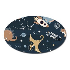 Space Theme Art Pattern Design Wallpaper Oval Magnet by Proyonanggan