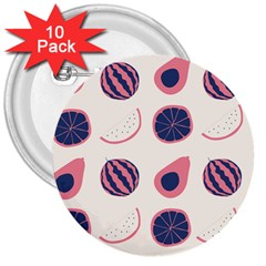 Fruits Halves Pattern Design 3  Buttons (10 Pack)  by Apen