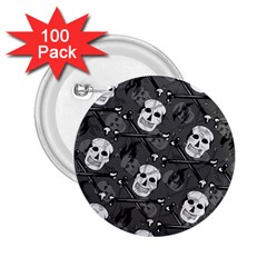 Skull Skeleton Pattern Texture 2 25  Buttons (100 Pack)  by Apen