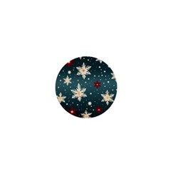 Snowflakes Winter Snow 1  Mini Buttons by Apen